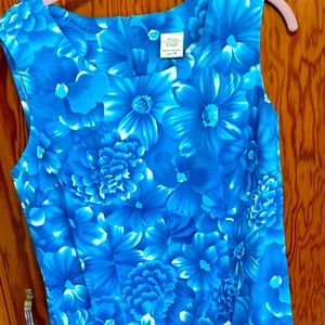 Teal Knee length sleeveless dress